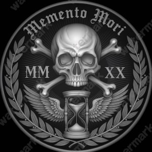 Memento Mori Coin Depth Map | Fiber Laser | Depth Map | 3D Laser Engrave | Xtool | Lightburn | 3d Embossing Files | PNG |