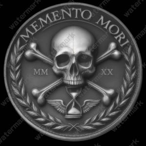 Memento Mori Coin Depth Map | Fiber Laser | Depth Map | 3D Laser Engrave | Xtool | Lightburn | 3d Embossing Files | PNG |