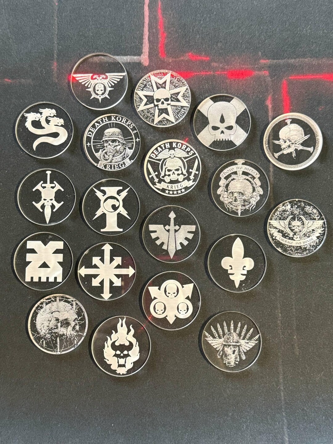 Objective Token | 40mm | Custom Acrylic | Grim Dark | Objective Marker ...