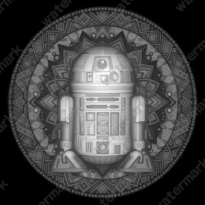 R2-D2 Coin Depth Map | Fiber Laser | Depth Map | 3D Laser Engrave | Xtool | Lightburn | 3d Embossing Files | PNG |