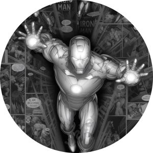 Iron Man Coin Depth Map | Fiber Laser | Depth Map | 3D Laser Engrave | Xtool | Lightburn | 3d Embossing Files | PNG |