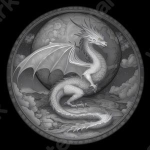 Dragon Coin Depth Map | Fiber Laser | Depth Map | 3D Laser Engrave | Xtool | Lightburn | 3d Embossing Files | PNG |