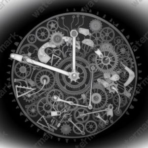 Clock Gears Coin Depth Map | Fiber Laser | Depth Map | 3D Laser Engrave | Xtool | Lightburn | 3d Embossing Files | PNG |