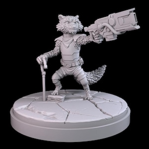 Wasterlanders Rocket Raccoon 40mm Scale Miniature | Crisis Protocol Proxy |