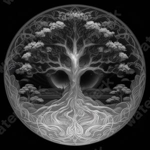 Tree of Life Coin Depth Map | Fiber Laser | Depth Map | 3D Laser Engrave | Xtool | Lightburn | 3d Embossing Files | PNG |