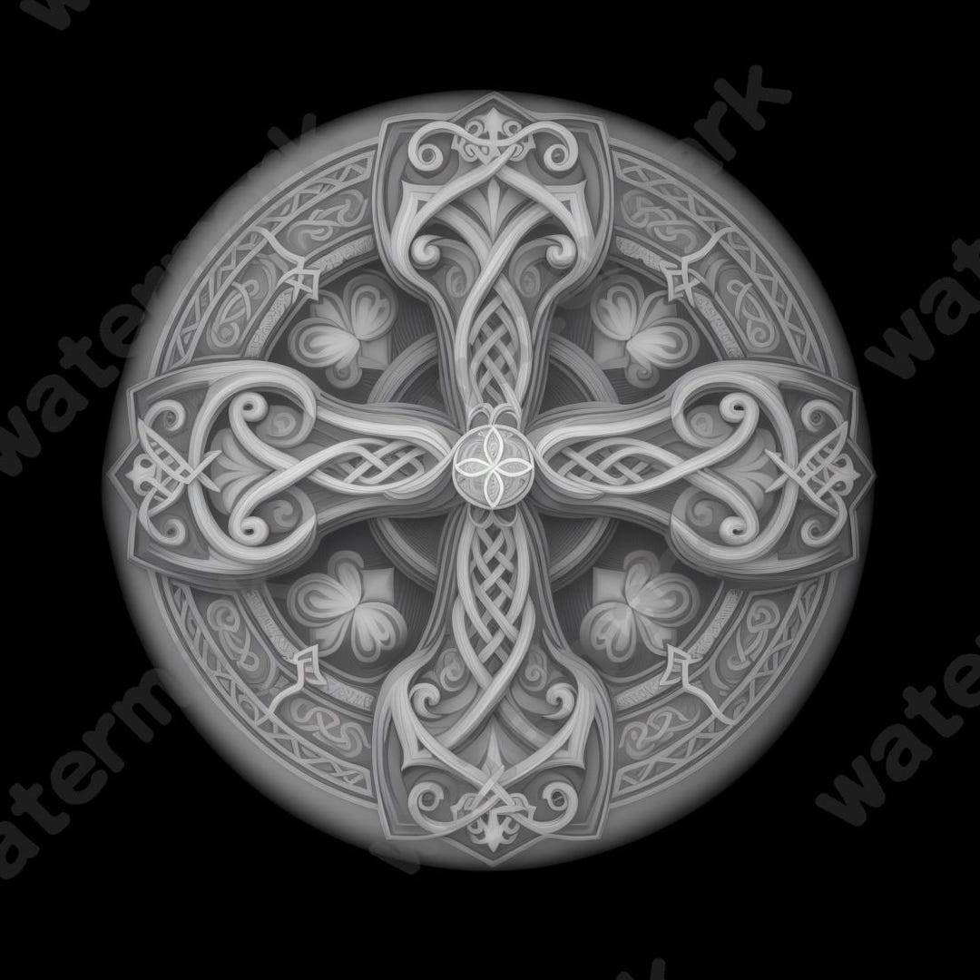 Celtic Cross Depth Map: 3D Laser Engraving PNG File - Etsy