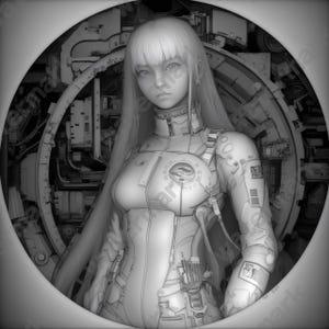 Mech Pilot Coin Depth Map | Fiber Laser | Depth Map | 3D Laser Engrave | Xtool | Lightburn | 3d Embossing Files | PNG |