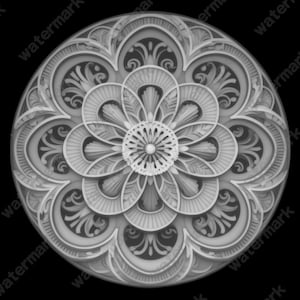 Mandala Coin Depth Map | Fiber Laser | Depth Map | 3D Laser Engrave | Xtool | Lightburn | 3d Embossing Files | PNG |