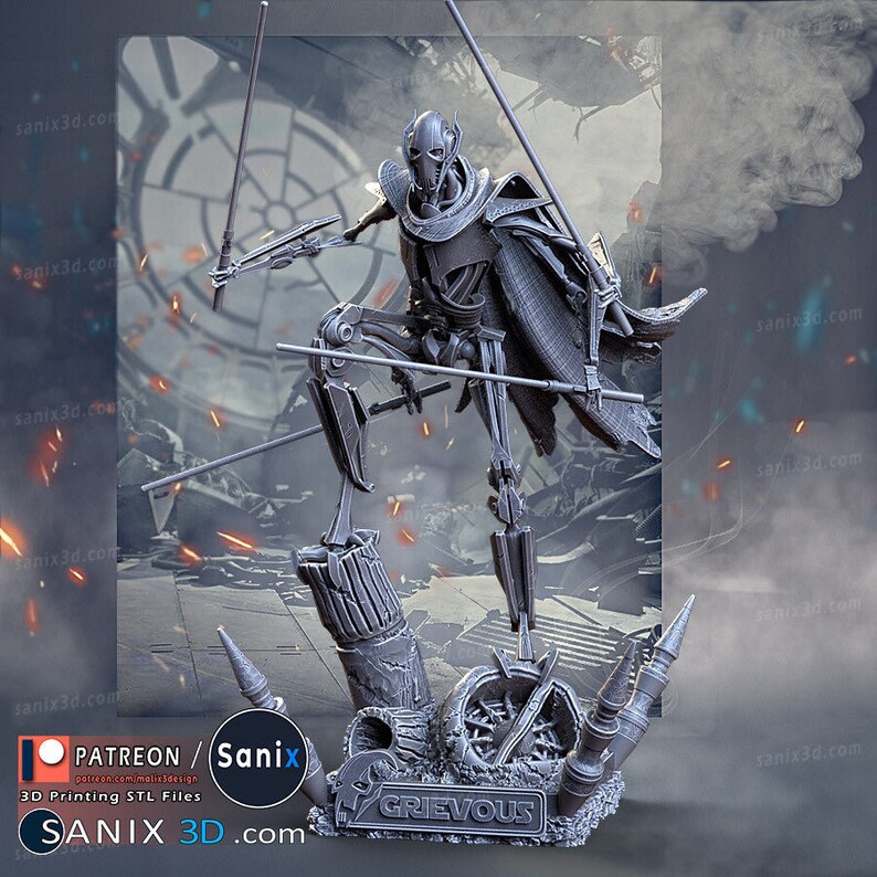 General Grievous Resin Statue Model Kit 1/10 Scale Sculpture Etsy