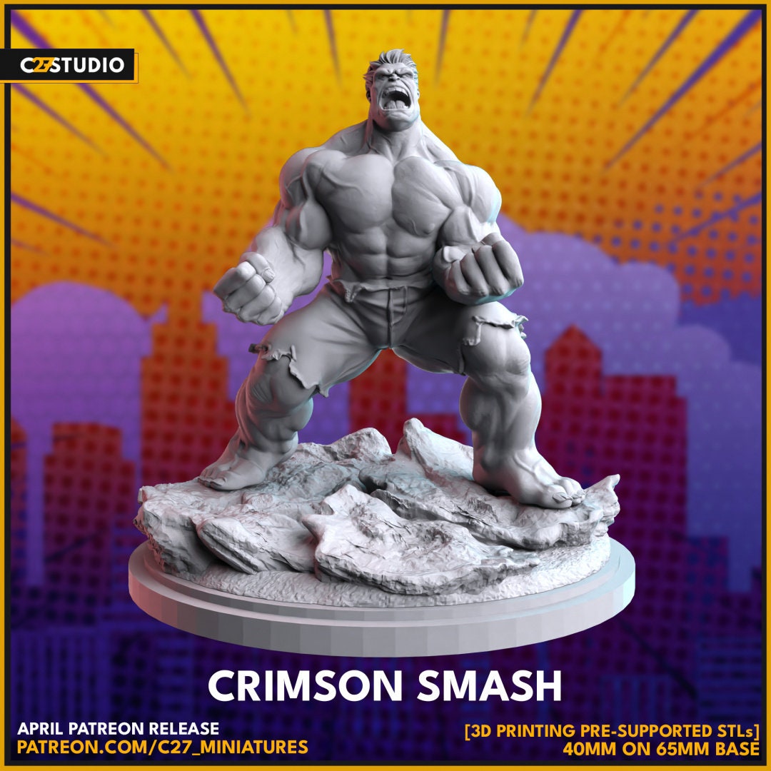 Red Hulk 40mm Scale Miniature | Crisis Protocol Proxy | C27 - Etsy
