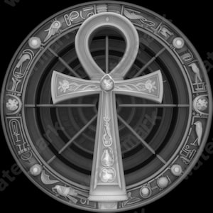 Egyptian Ankh Coin Depth Map | Fiber Laser | Depth Map | 3D Laser Engrave | Xtool | Lightburn | 3d Embossing Files | PNG |