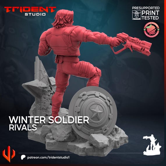 Figurine Captain America Rivals - Protocol Marvel Crisis - Impression 3D - Modèle à Peindre