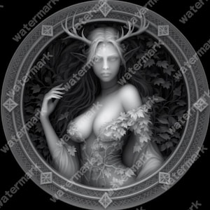 Wood Elf Coin Depth Map | Fiber Laser | Depth Map | 3D Laser Engrave | Xtool | Lightburn | 3d Embossing Files | PNG |