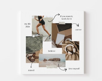 Custom Minimalist Vision Board, Personalized Dream Board for Manifesting,Affirmations Planner,Future Goals Poster,Inspirational Canvas Print