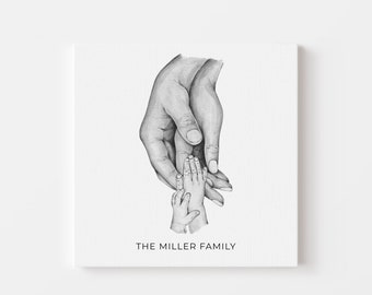 Personalized Family Hands Canvas, Family Holding Hands, Family Digital Print,Custom Family Christmas Gift,Family Keepsake,Family Names Print