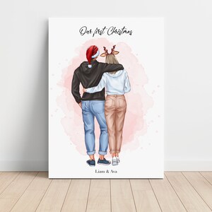 Custom Christmas Couple Print, Christmas Gift, Gifts for Her, First Christmas Together, Wedding Print,  Boyfriend Print, Girlfriend Print