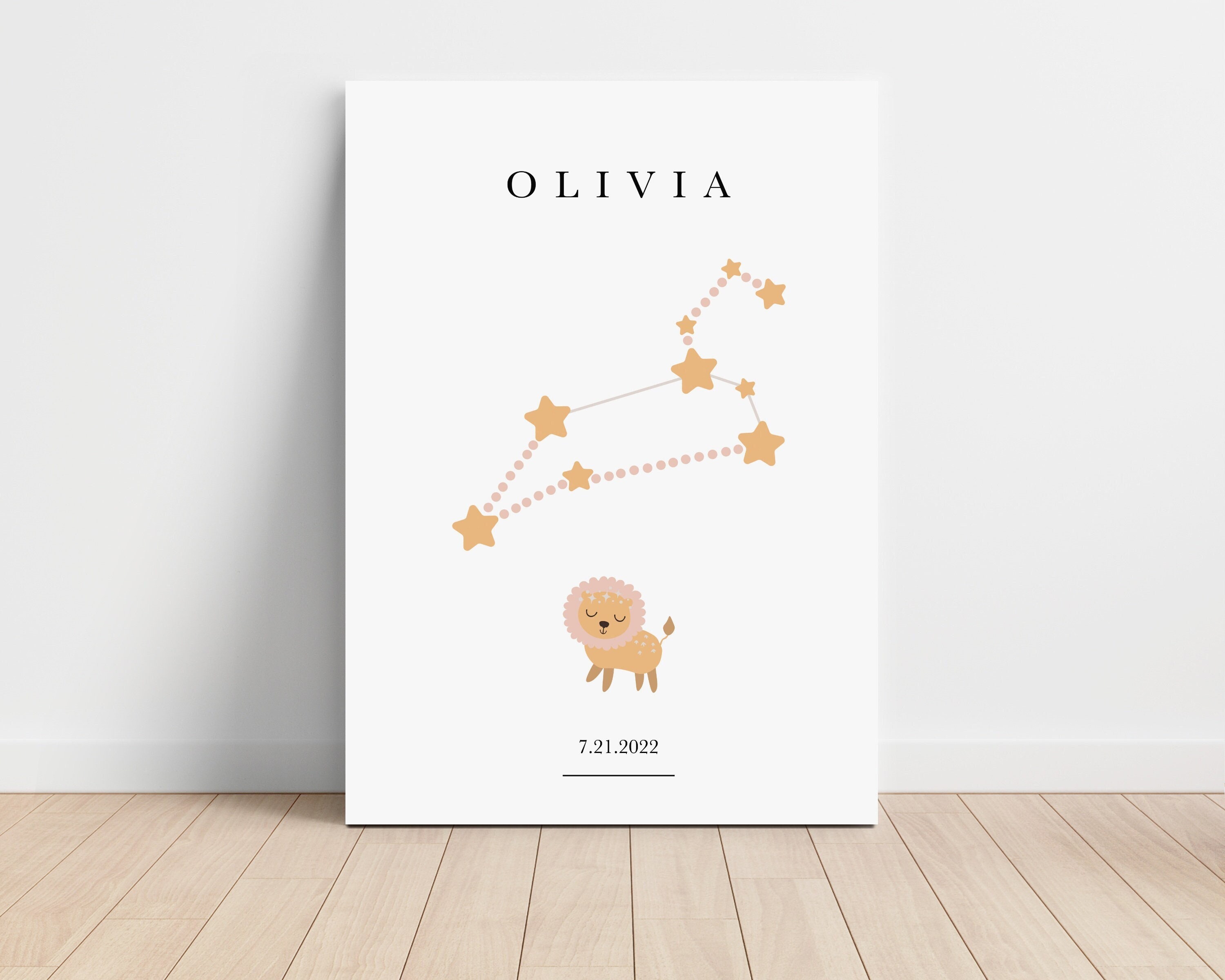 Personalized Scorpio Zodiac Canvas, Astrology Nursery Wall Art, Toddler ...