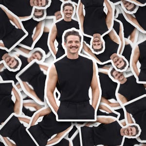 Naklejka na koszulkę bez rękawów Pedro Pascal | Naklejka Pedro Pascal | Naklejka winylowa na laptopa, kubek, telefon