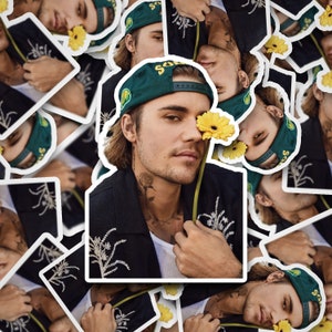 Justin Bieber pegatina de sombrero hacia atrás / pegatinas de Justin Bieber / Justin Bieber Merch / pegatinas de vinilo