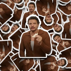 Sticker meme Pedro Pascal Sandwich Sticker Pedro Pascal en vinyle pour ordinateur portable, gobelet, téléphone