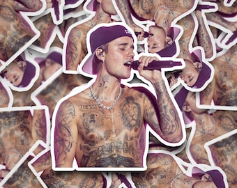 Justin Bieber Shirtless Concert Sticker | Justin Bieber Stickers | Justin Bieber Merch | Vinyl Stickers
