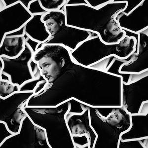 Pedro Pascal Lying Down Sticker  Pedro Pascal       Vinyl Decal for Laptop, Tumbler, Phone