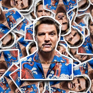 Pedro Pascal Tiger Shirt Sticker  Pedro Pascal       Vinyl Decal for Laptop, Tumbler, Phone