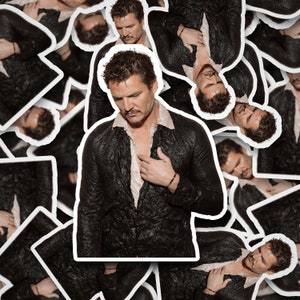 Pedro Pascal Leather Jacket Sticker  Pedro Pascal       Vinyl Decal for Laptop, Tumbler, Phone