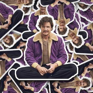 Pedro Pascal Crossed Legs Sticker  Pedro Pascal       Vinyl Decal for Laptop, Tumbler, Phone