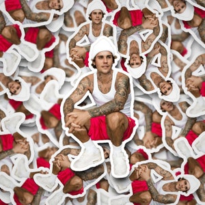 Squatting de Justin Bieber <br>de <br> Entrega Rápida? Adesivos de Justin Bieber | Produtos de Justin Bieber | Adesivos de vinil
