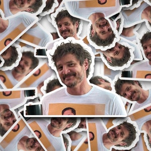 Pedro Pascal Coffee Sticker  Pedro Pascal       Vinyl Decal for Laptop, Tumbler, Phone