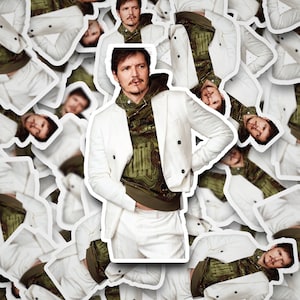 Sticker lunettes Pedro Pascal Sticker vinyle Pedro Pascal pour ordinateur portable, gobelet, téléphone
