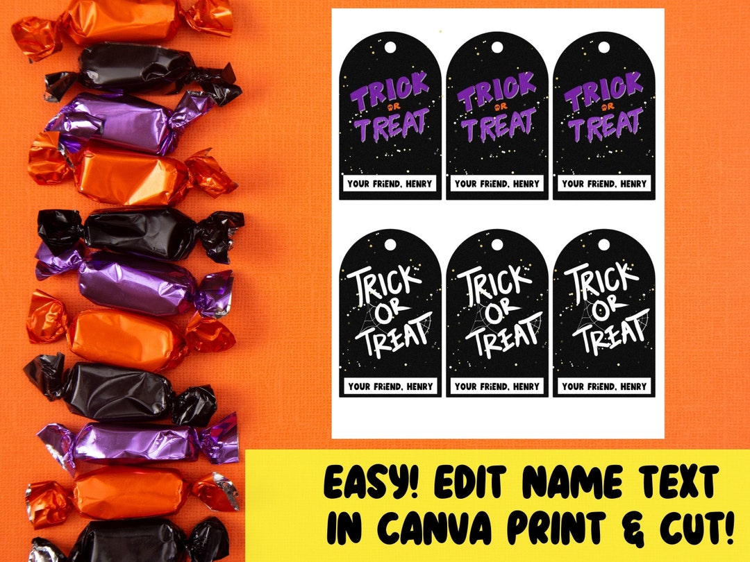 Printable Treat Bag, Halloween Tag, Kids Treat Bag Tag, Printable Bag ...
