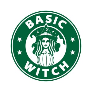 Podstawowa czarownica, kawa na Halloween, kawa czarownicy, dyniowe latte, SVG, plik do cięcia na Halloween, Halloween Cricut, uroczy klipart na Halloween, do wydrukowania PNG