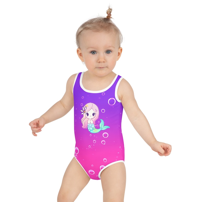 Kawaii Mermaid Girls Swimsuit Tween Swimsuit One Piece Youth Etsy