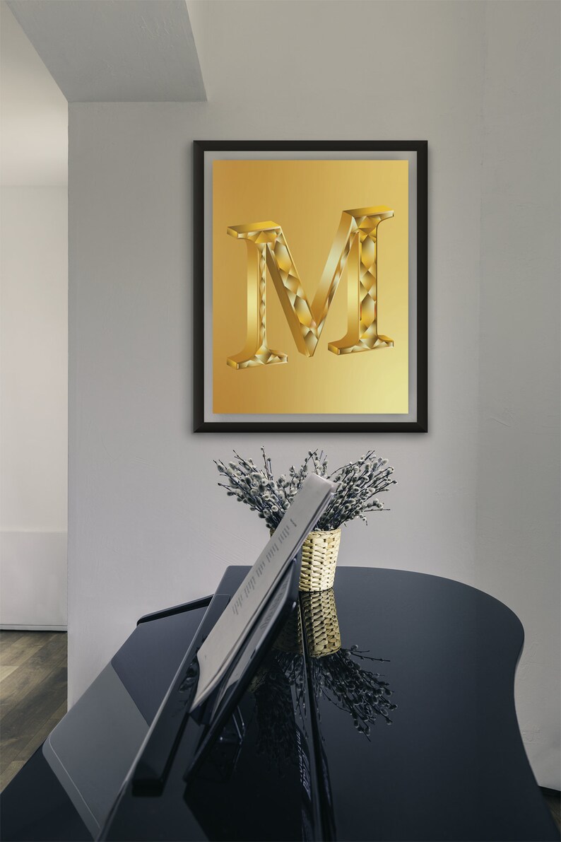 Letter H Printable Wall Art H Initial Wall Art H Initial Print Etsy