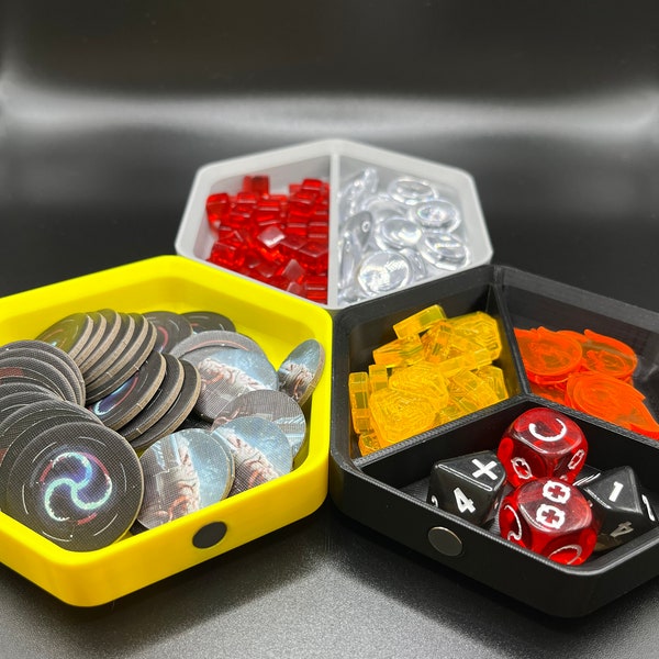 Board Game Bits 'n Bobs Magnetic Hex Trays - Set of 3 - Customizable