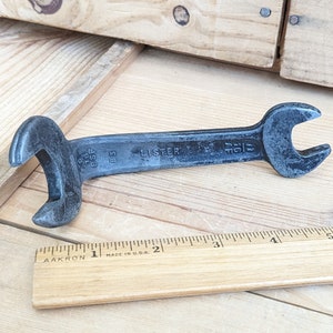 LISTER Engeland B3 offset gebogen kraaienpoot steeksleutel 9/16 BSF en 11/16 AF zeldzame vintage collectible handgereedschap