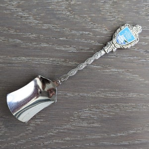 Può includere: Cucchiaio souvenir d'argento con un design in smalto blu e bianco con il testo "Silver City, New Mexico".