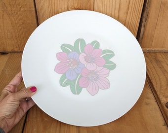 ROSENTHAL 'Irish Spring' Pattern 13" Porcelain Serving Platter. Studio-Linie Rosemunde Nairac Germany. Pink Blue Purple Florals w/Leaves.