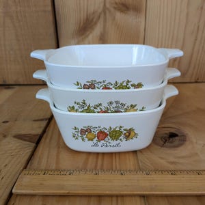 Cacerolas Corning Ware Spice of Life P-43-B Le Persil de 2 3/4 tazas (700 ml) - Juego de 3 - Regalo de estilo rústico francés