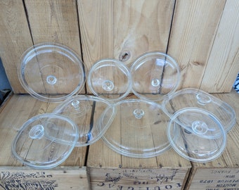 Pyrex Corning Ware Clear Glass Casserole Dish Replacement Lids with Knobs. Assorted Oval Square & Round Lids. Ships FAST and SAFE!