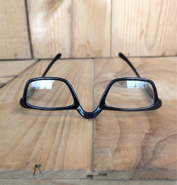 1950s Zyloware Black Reading Glasses Vintage Mod Eyeglass FRAMES 