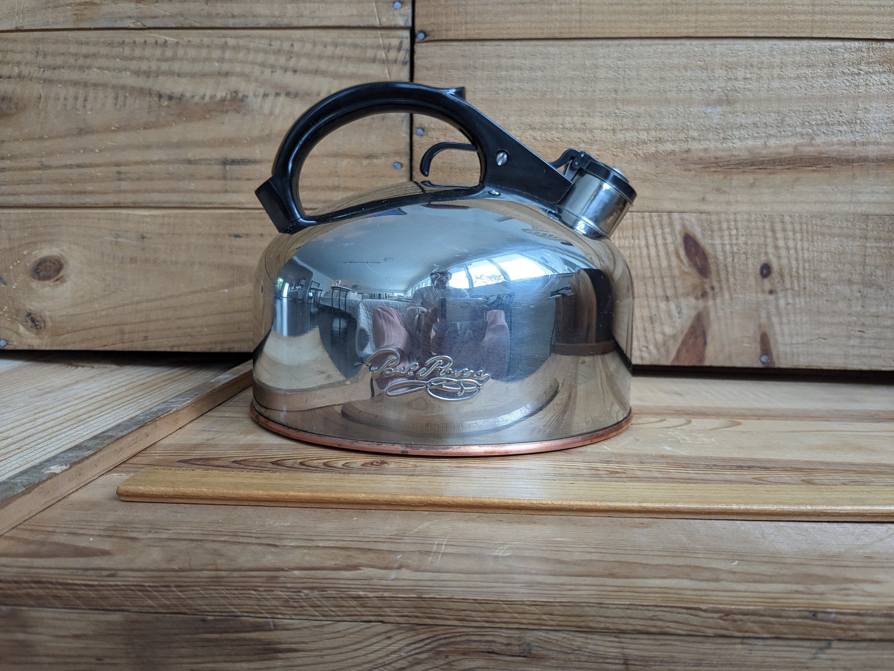 Vintage Revere Ware Copper Bottom Pots Pans Teapot Kitchen Cookware -   Log Cabin Decor