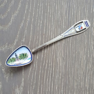 RARE Colón Panama 800 Silver & Enamel Souvenir Spoon Vintage Travel Memento Tourist Keepsake Collector Gift K.F. Kappler Ships FAST!