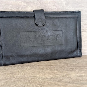 Cartera de cuero negra de la Asociación de Franquicias KFC, portadocumentos AKFCF, billetera, restaurante de comida rápida, recuerdo coleccionable, accesorio de regalo