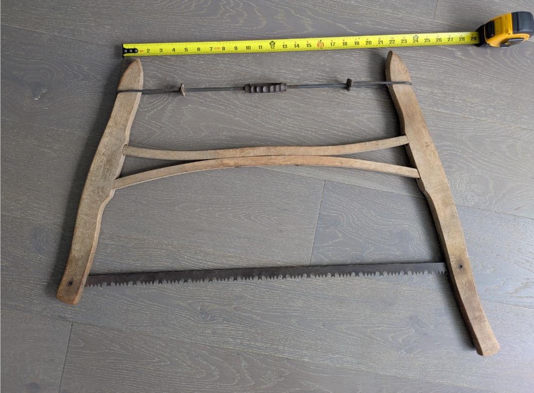 Primitive Antique Cross Cut Wood Buck Saw Logging Tool Bow 29