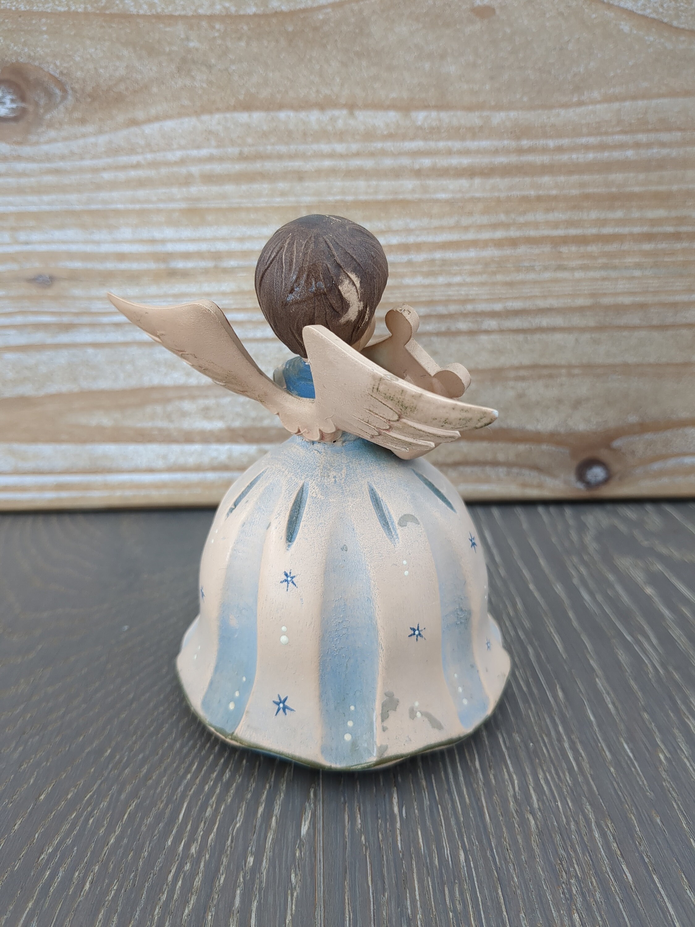 Vintage ANRI Toriart Italy Reuge Music Box Angel Playing Harp. Silent