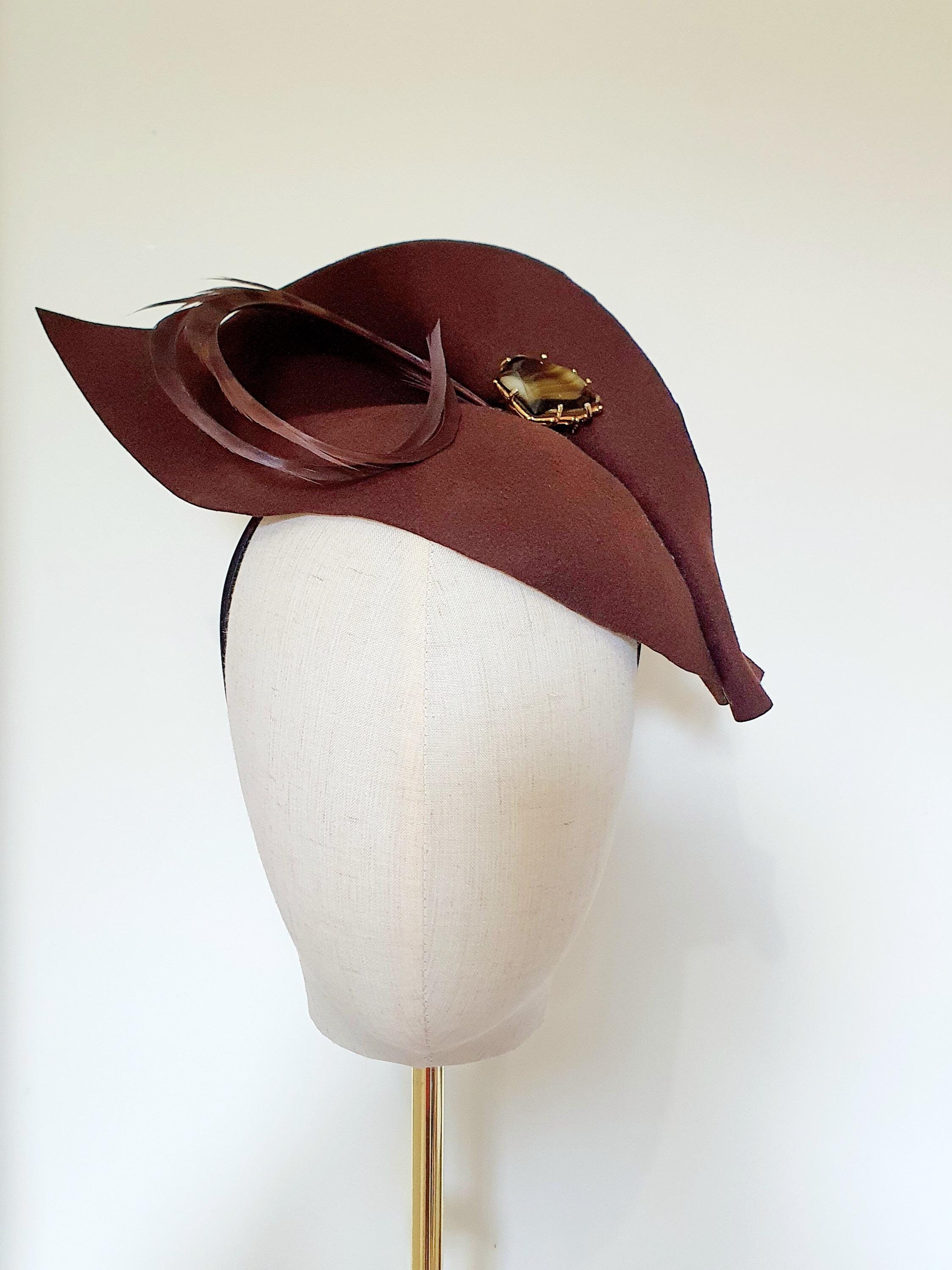 Felt brown vintage hat Whippet Fur Felt Fedora Hat – Village Hat Shop main image 2