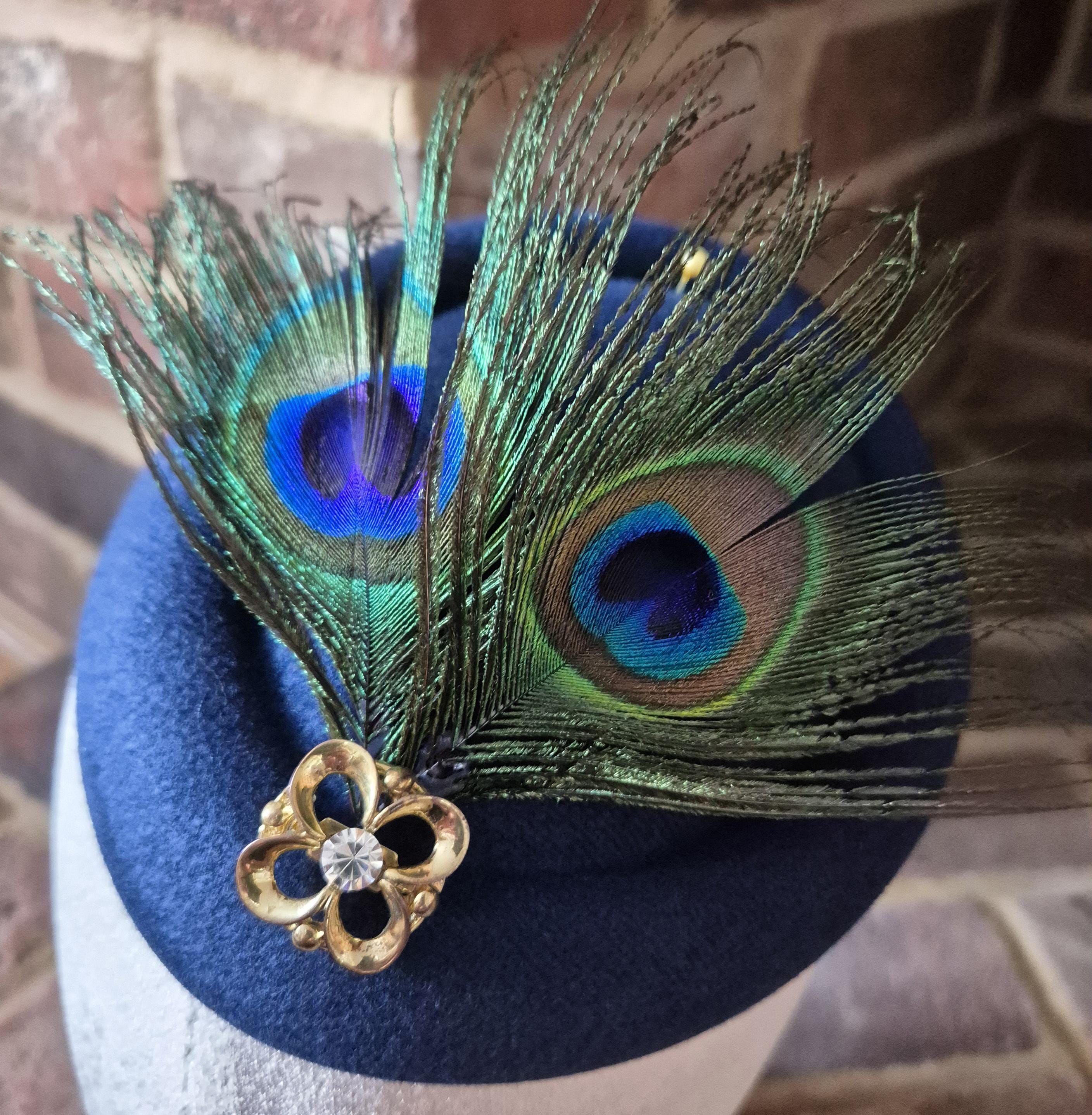 Blue 1950s Feather Hat Womens - Etsy display picture 2